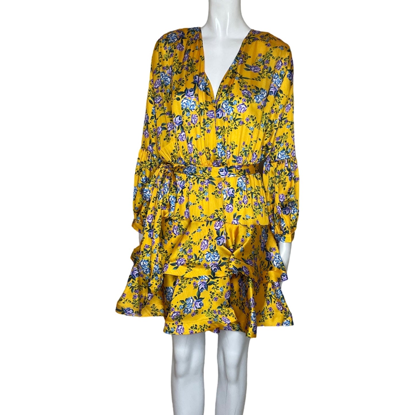 Vestido Beulah Flores Amarillo-Talla S