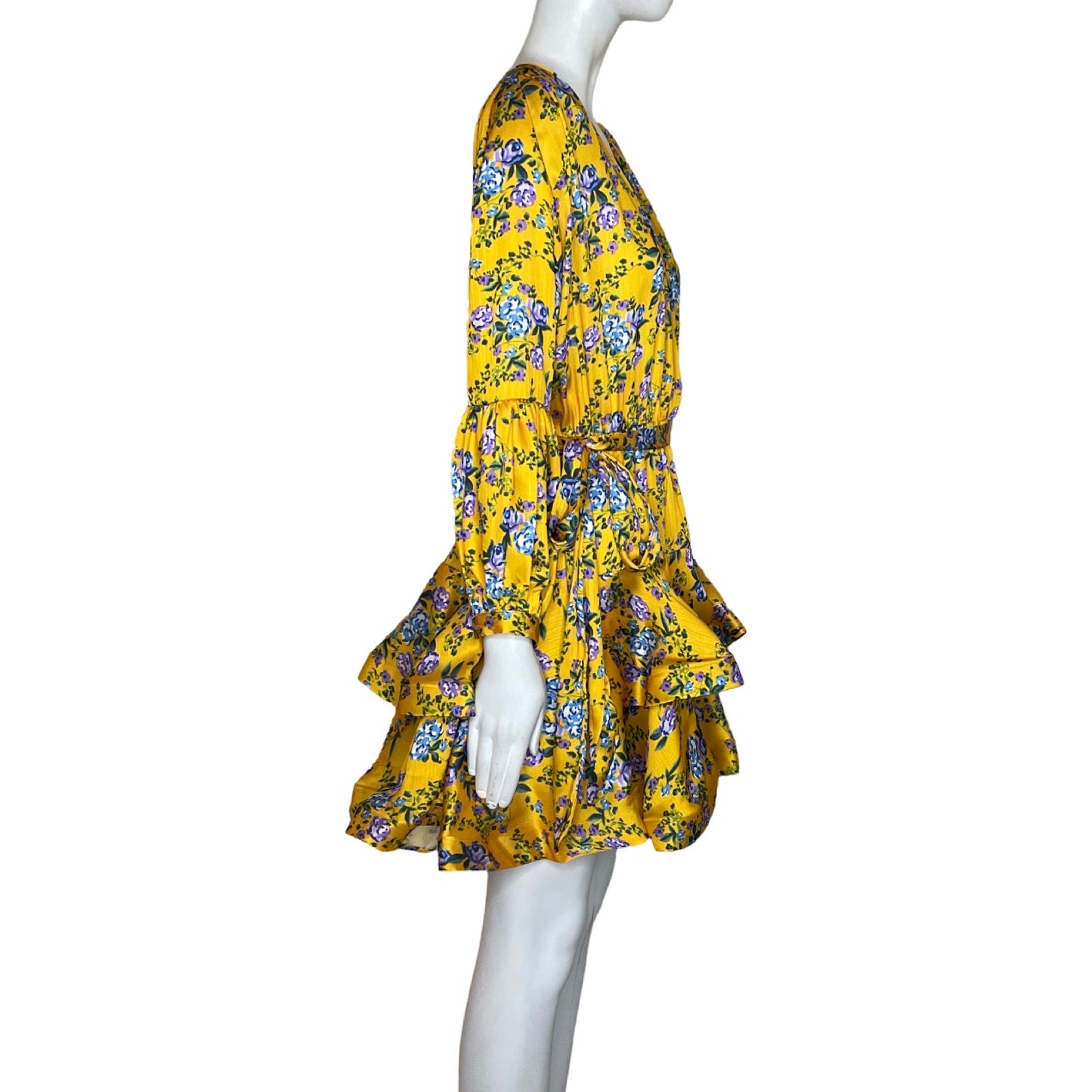 Vestido Beulah Flores Amarillo-Talla S