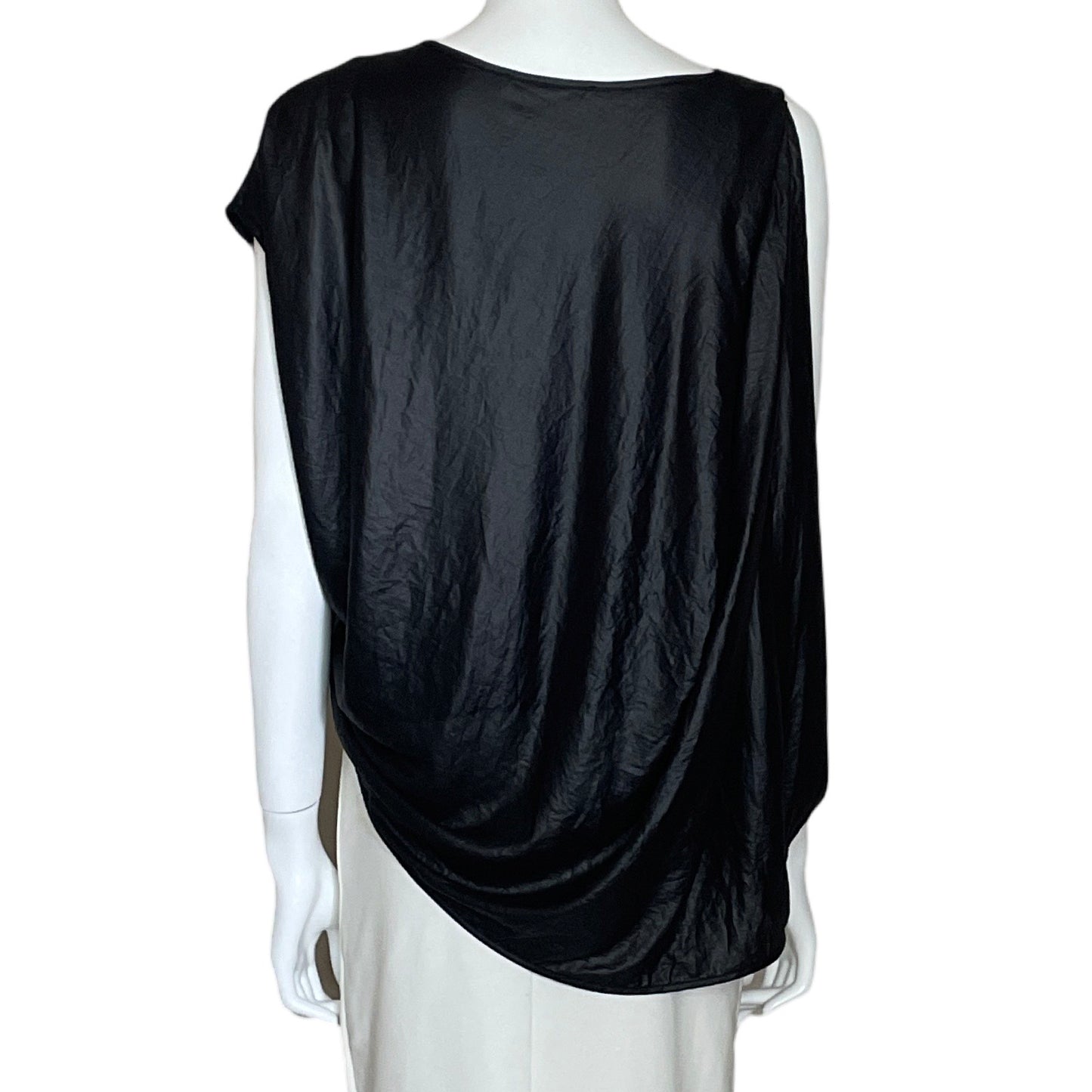 Blusa BCBGMaxazria Asimetrico Negro-Talla XS