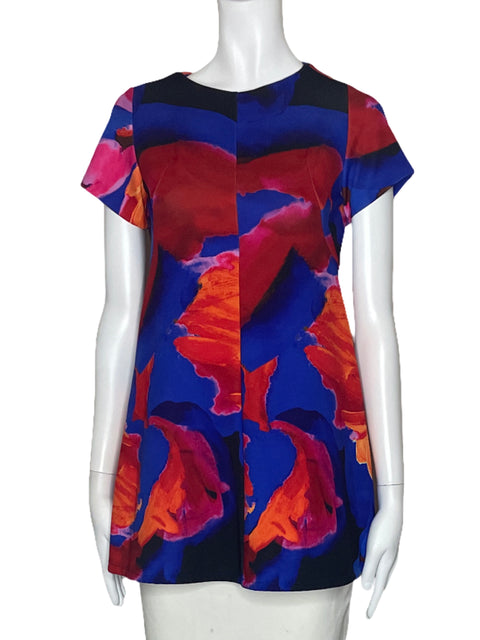 Blusa Amanda Uprichard Abstracto Colores Azul-Talla S