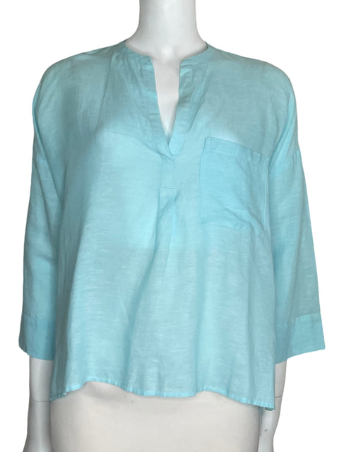 Blusa Nautica Fluida Media Manga Azul-Talla XS