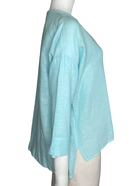 Blusa Nautica Fluida Media Manga Azul-Talla XS