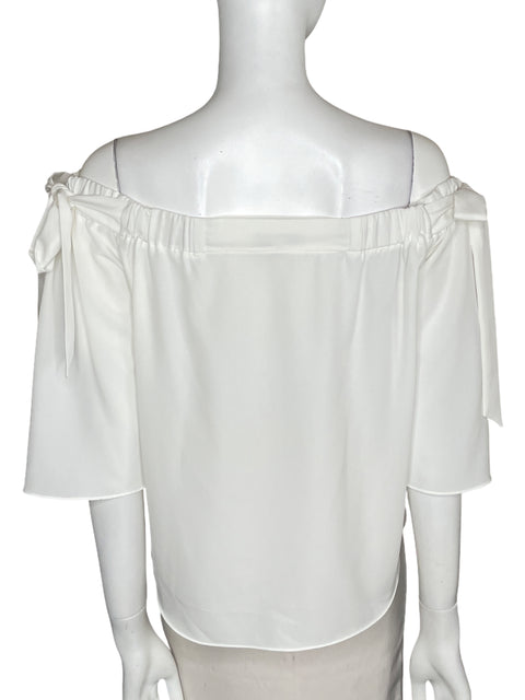 Blusa Camila Fluida Lazos Blanco-Talla 8