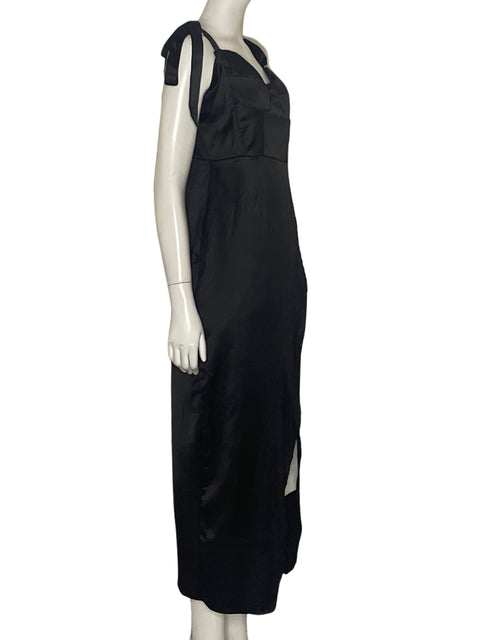Vestido Michele Laperle Satinado Negro-Talla 10