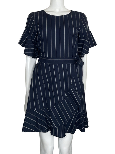 Vestido Express Rayas Mini Azul-Talla S