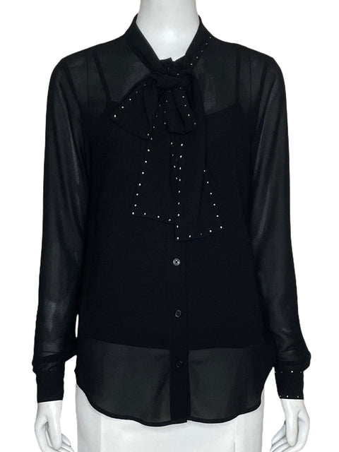 Camisa Michael Kors Brillantes Negro-Talla XS
