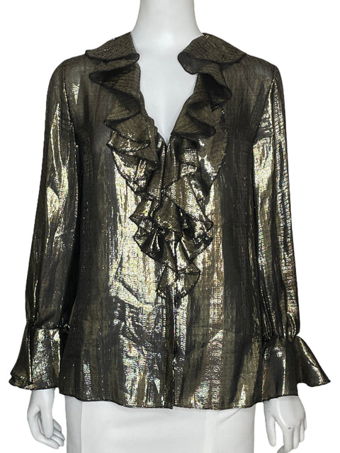 Blusa Alice + Olivia Metálica Dorado-Talla P