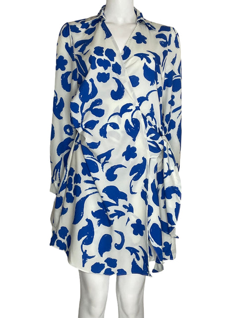 Vestido Bonage Crossbody Solapa Azul-Talla S