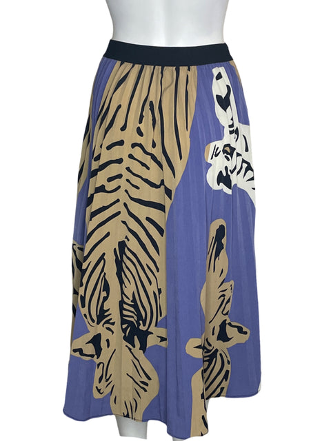 Falda Parfois Estampada Lila /Beige-Talla M