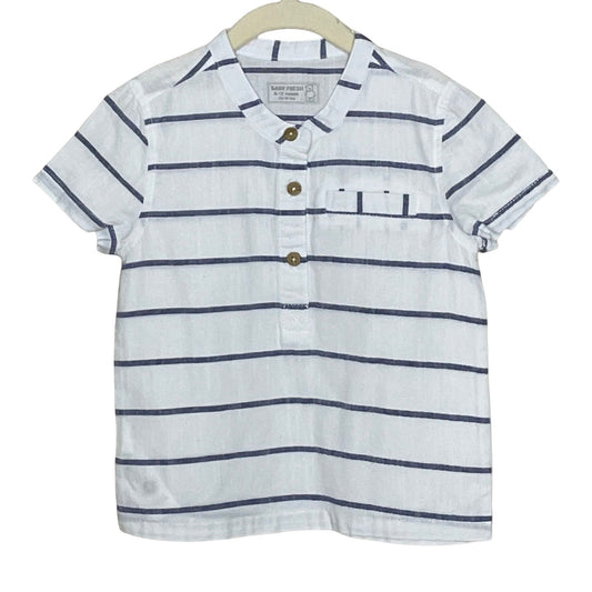 Camisa Baby Fresh Rayas Blanco- Talla 9-12m