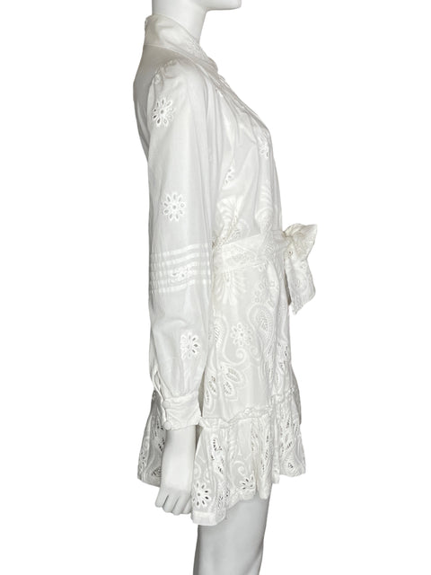 Vestido Especia Camisero Manga Larga Blanco-Talla M