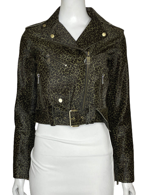 Chaqueta Michael Kors Motoquera Leopardo-Talla XXS