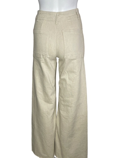 Pantalón Zara Corte Recto Beige-Talla S