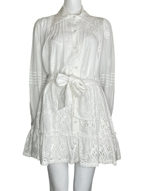 Vestido Especia Camisero Manga Larga Blanco-Talla M