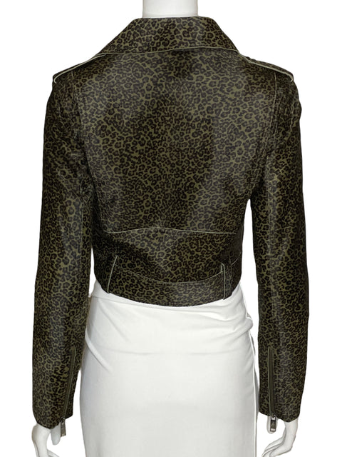 Chaqueta Michael Kors Motoquera Leopardo-Talla XXS