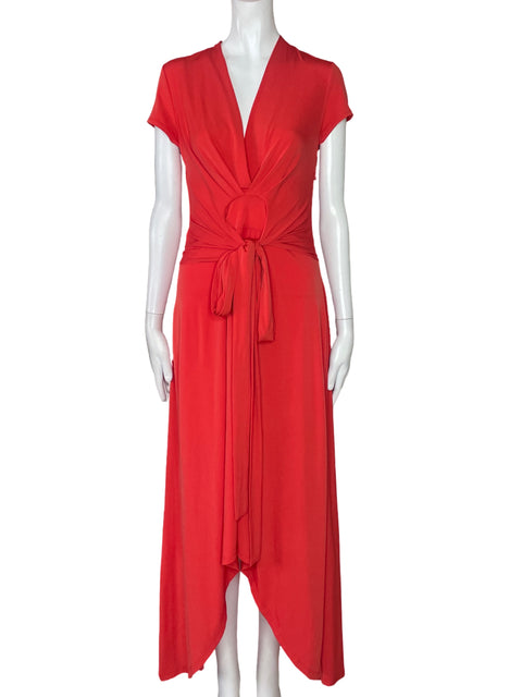 Vestido Michael Kors Maxi Drapeado Naranja - Talla 6