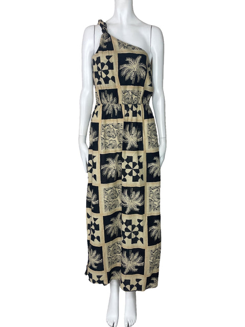Vestido Tennis One Shoulder Estampado Negro-Talla M