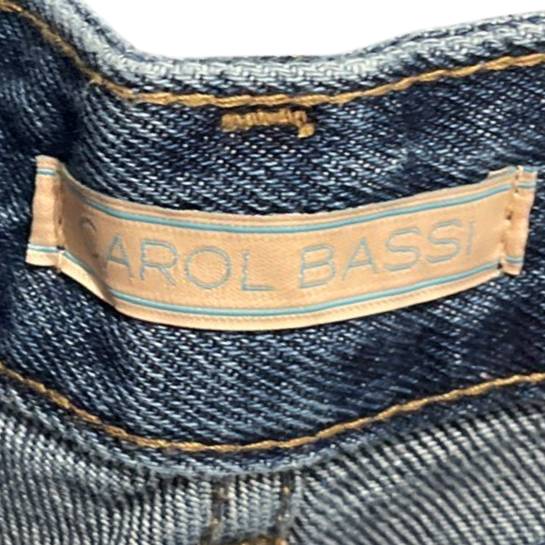 Pantalón Carol Bassi Denim Botones Recto Azul
Talla 38