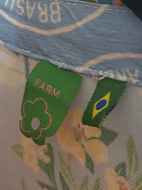 Vestido Farm Cut out Sellos Azul-Talla S