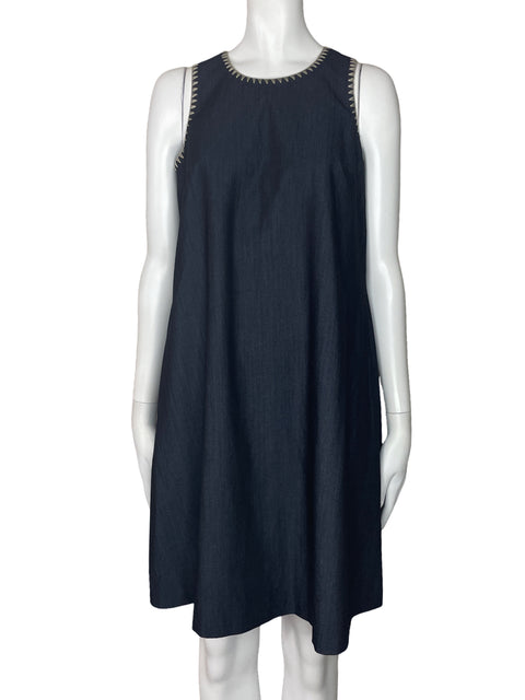 Vestido Calvin Klein Midi Bordado Azul-Talla 2