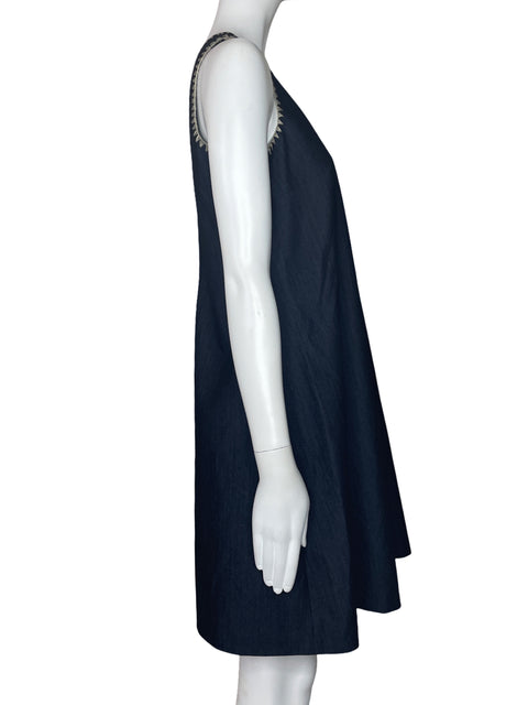 Vestido Calvin Klein Midi Bordado Azul-Talla 2