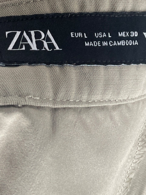Pantalón Zara Fluido Marrón - Talla LL