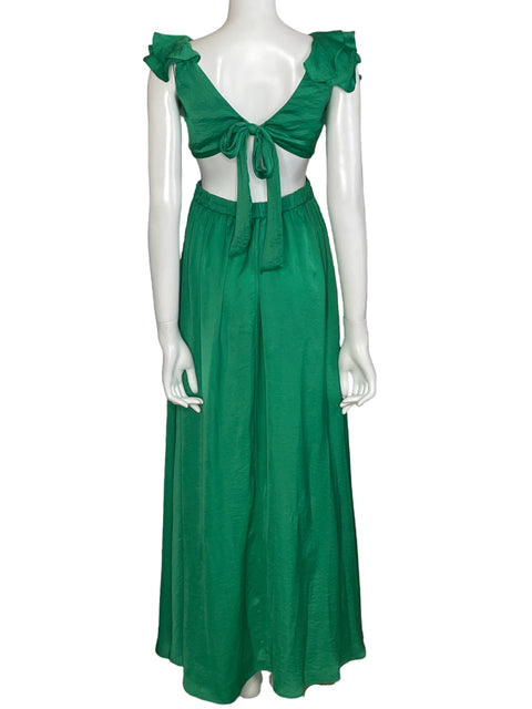 Vestido Aakaa Cut Off Verde-Talla M