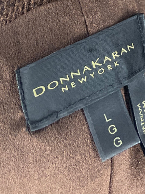 Falda Donna Karan Midi Drapeado Marrón - Talla L