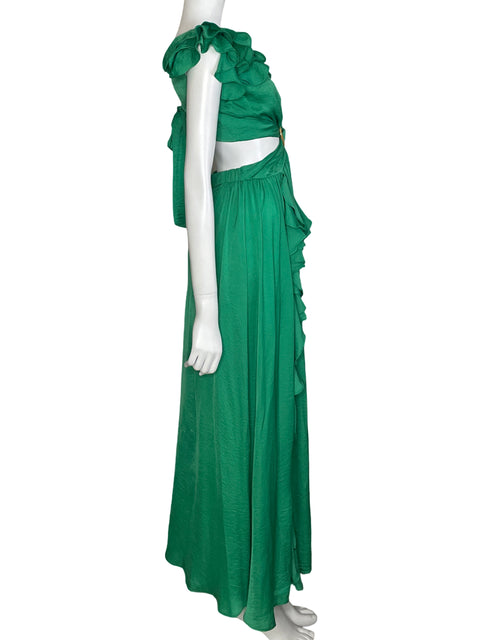Vestido Aakaa Cut Off Verde-Talla M