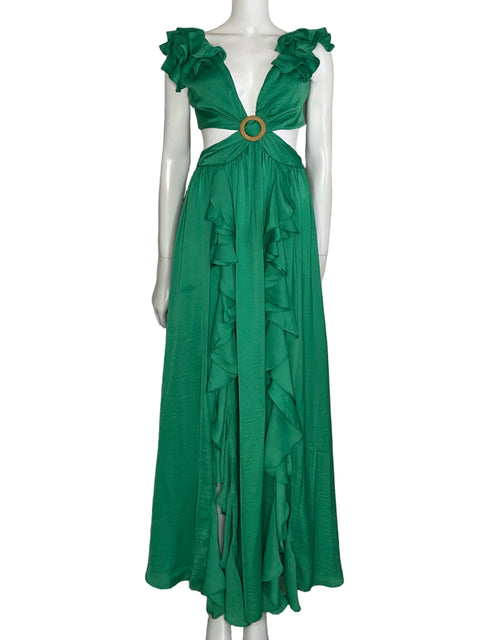 Vestido Aakaa Cut Off Verde-Talla M