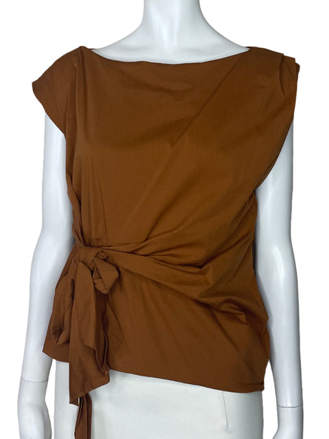 Blusa Kaii Sin Manga Lazo Marron-Talla M