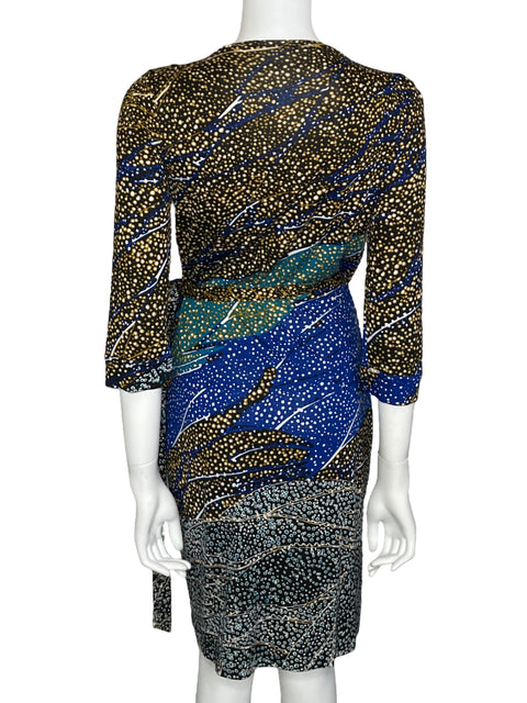 Vestido Diane Von Furstenberg Crossbody Abstracto Negro-Talla S