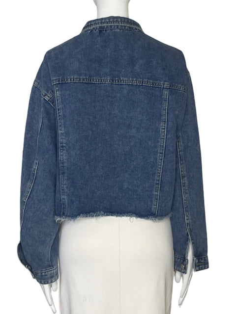 Chaqueta One Republic Tachas Brillante Azul - Talla XL