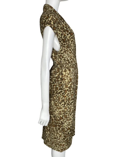 Vestido Anne Klein Crossbody Print Beige-Talla M