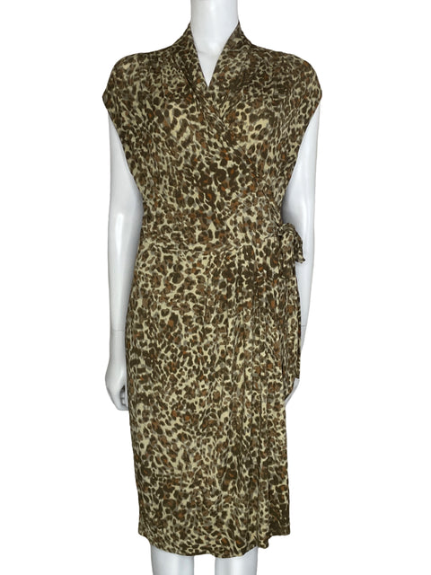 Vestido Anne Klein Crossbody Print Beige-Talla M