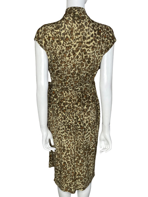 Vestido Anne Klein Crossbody Print Beige-Talla M