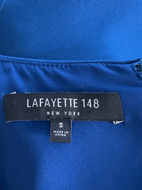 Vestido Lafayette 148 Midi Mangas Fluidas Azul-Talla S