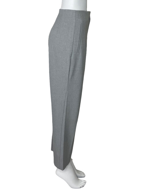 Pantalón Zara Pinzas Wed Leg Gris-Talla L
