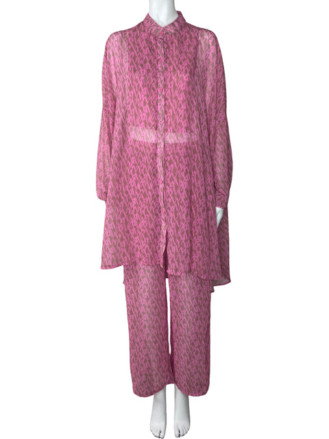 Set Beulah Botones Estampado Rosado-Talla L