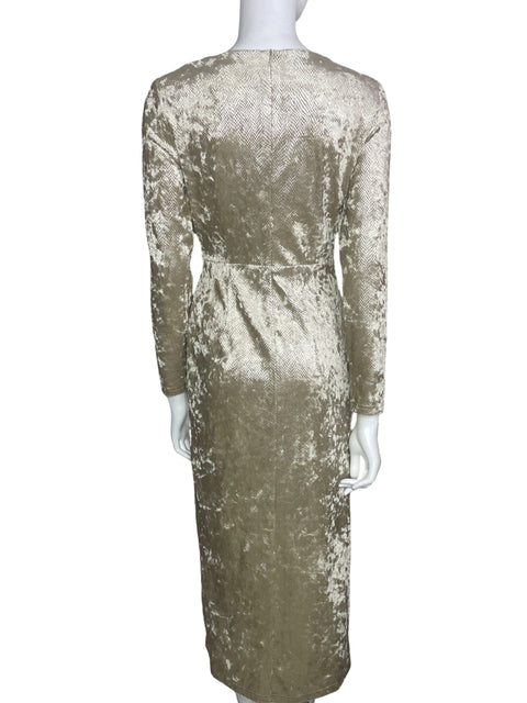 Vestido Motf Beige Terciopelo-Talla S