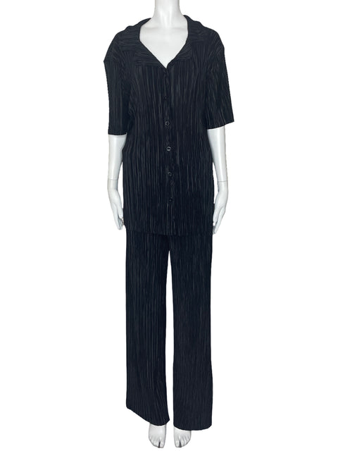 Set Tesoro TPS Fruncido Botones Negro-Talla L