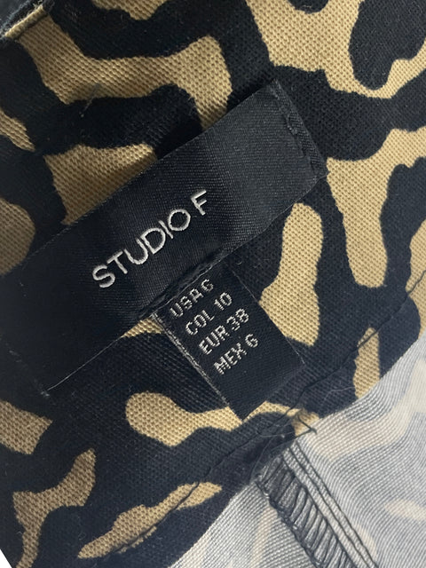 Pantalón Studio F Animal Print Marrón-Talla 6