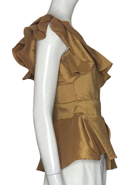 Blusa Tesoro TPS One Shoulder Vuelos Dorado-Talla S