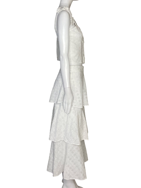 Set La Chocole Top + Falda Blanco - Talla S