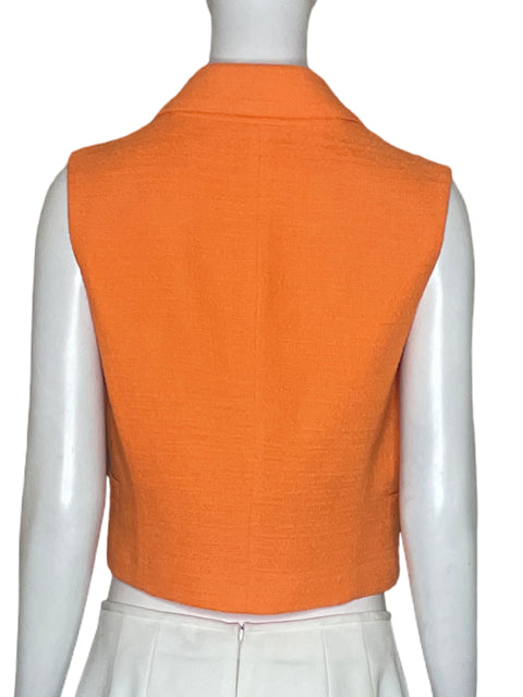 Chaleco Zara Tweed Naranja-Talla S