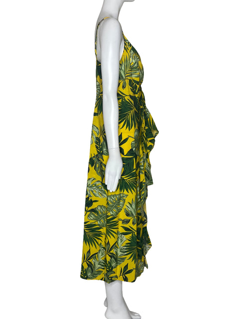 Vestido Moon River Estampado Tiras Amarillo-Talla L