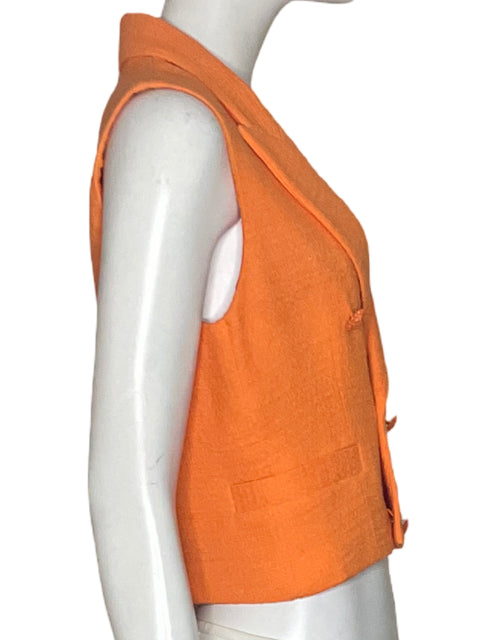 Chaleco Zara Tweed Naranja-Talla S