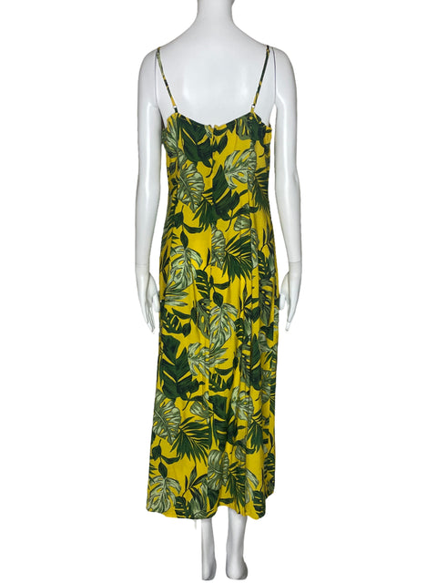 Vestido Moon River Estampado Tiras Amarillo-Talla L