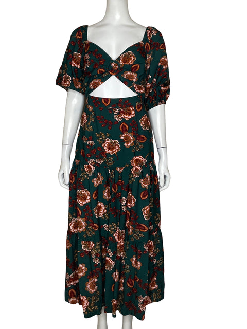 Vestido Minkpink Midi Cut Out Verde-Talla XS