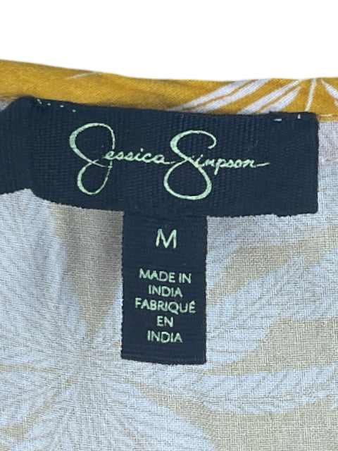 Vestido Jessica Simpson Tiras Hojas Amarillo-Talla M